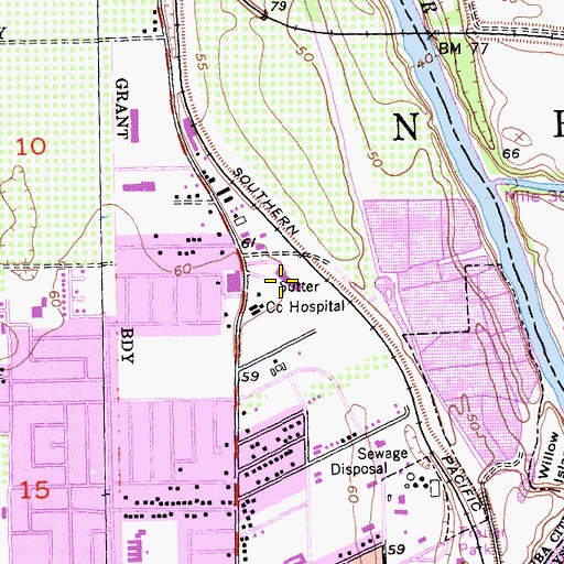 Topographic Map of Sutter - Yuba Mental Health Services, CA
