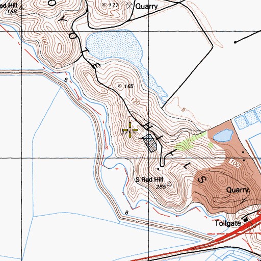Topographic Map of Coyote Hills, CA