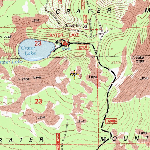 Topographic Map of Crater Mountain, CA