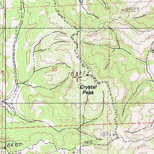 Topographic Map of Crystal Peak, CA