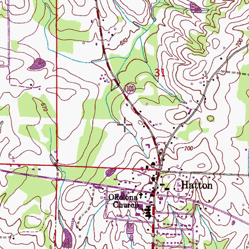 Topographic Map of Hatton Division, AL