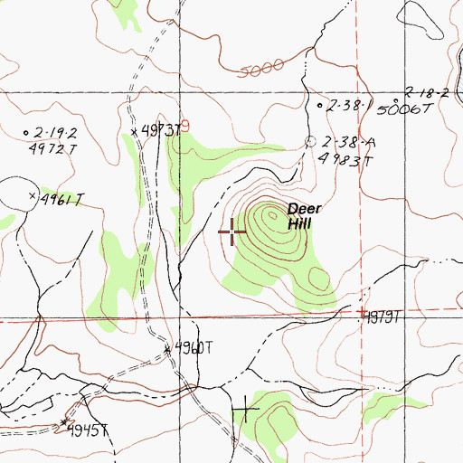 Topographic Map of Deer Hill, CA