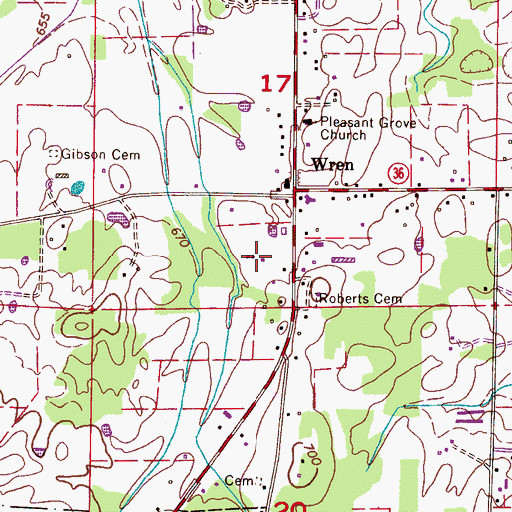Topographic Map of Moulton Division, AL