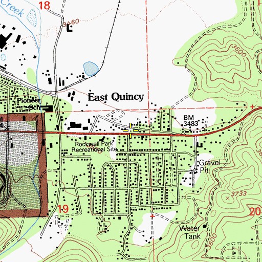 Topographic Map of East Quincy, CA