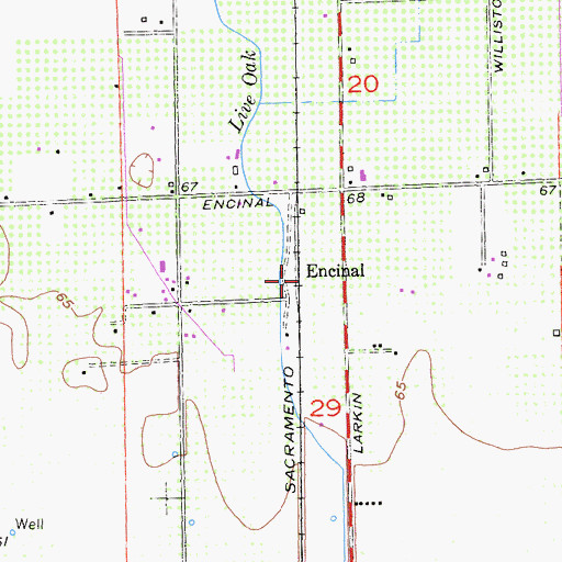 Topographic Map of Encinal, CA