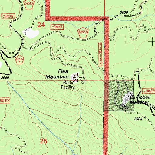 Topographic Map of Flea Mountain, CA