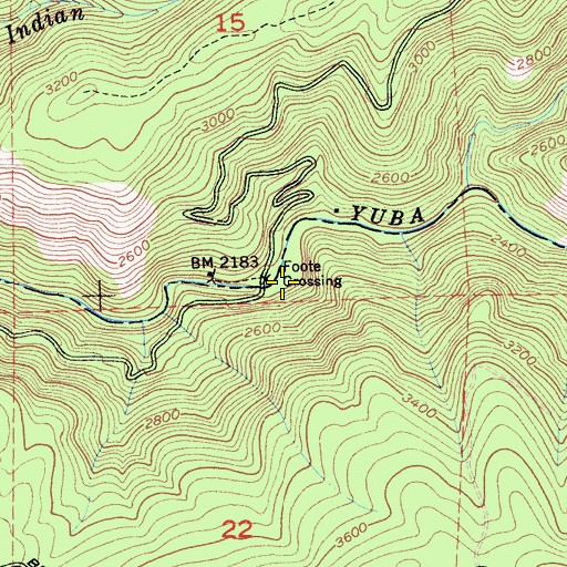 Topographic Map of Foote Crossing, CA