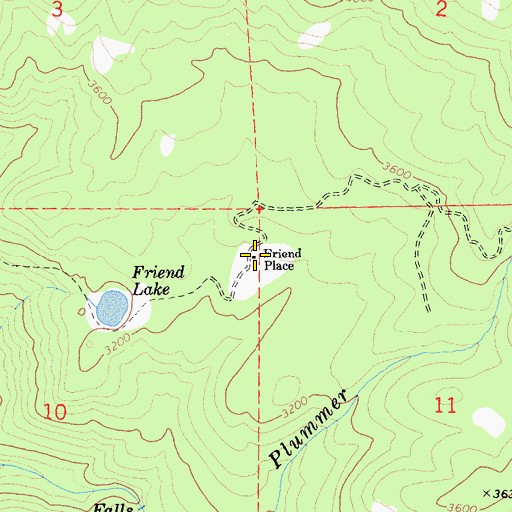 Topographic Map of Friend Place, CA