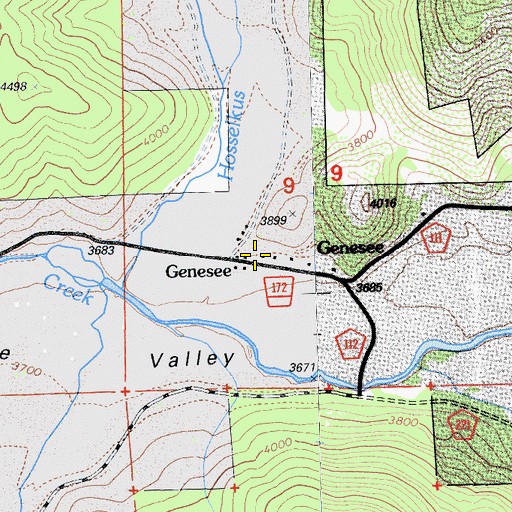 Topographic Map of Genesee, CA