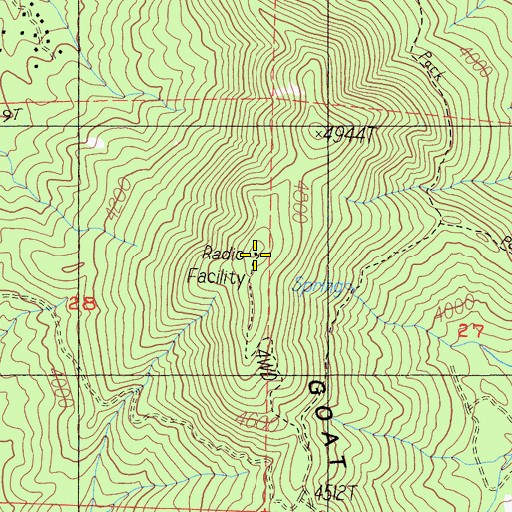 Topographic Map of Goat Mountain, CA