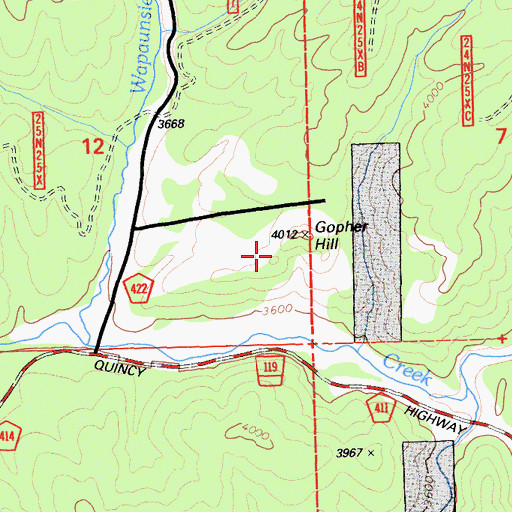 Topographic Map of Gopher Hill, CA