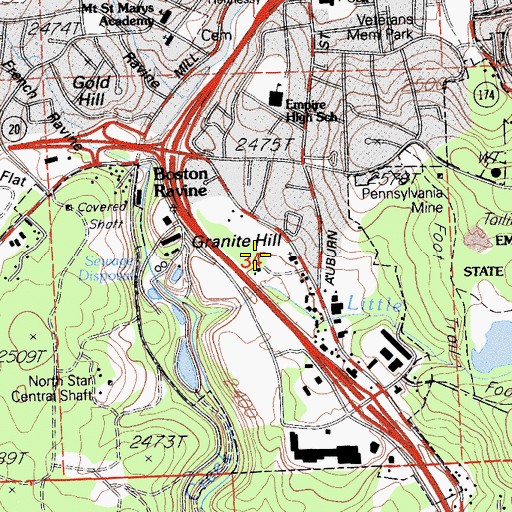 Topographic Map of Granite Hill, CA