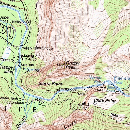 Topographic Map of Grizzly Peak, CA