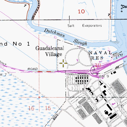 Topographic Map of Guadalcanal Village, CA