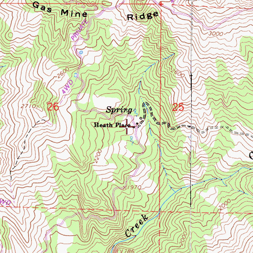 Topographic Map of Heath Place, CA