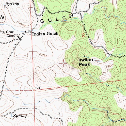 Topographic Map of Indian Peak, CA