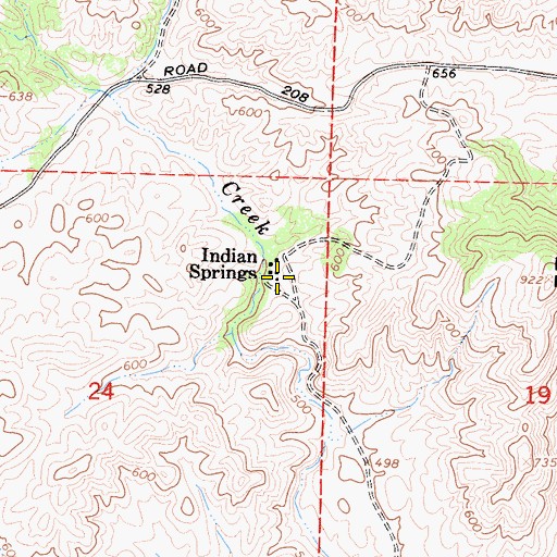 Topographic Map of Indian Springs, CA
