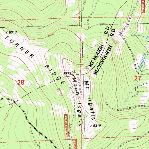 Topographic Map of Mount Ingalls, CA