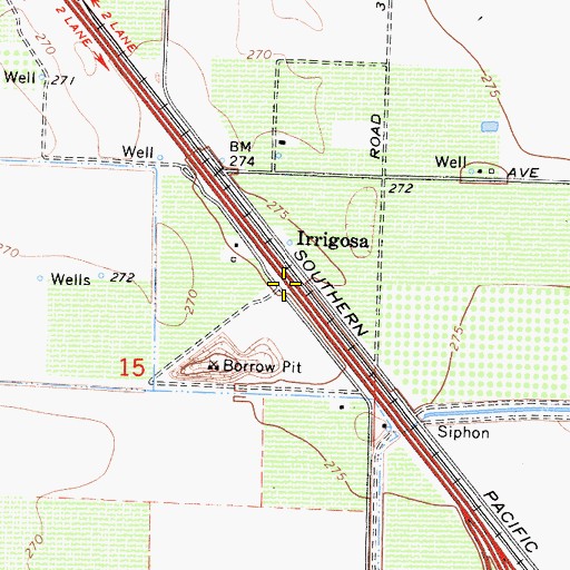 Topographic Map of Irrigosa, CA