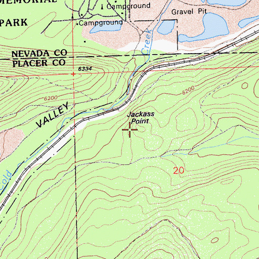 Topographic Map of Jackass Point, CA