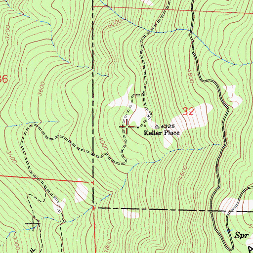 Topographic Map of Keller Place, CA