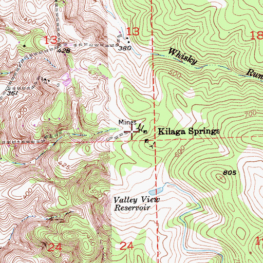 Topographic Map of Kilaga Springs, CA