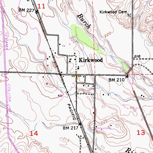 Topographic Map of Kirkwood, CA