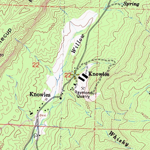 Topographic Map of Knowles, CA