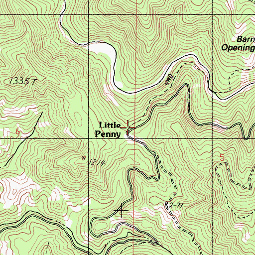 Topographic Map of Little Penny, CA