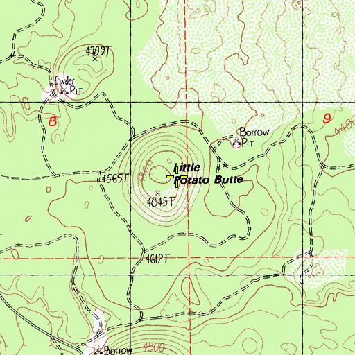 Topographic Map of Little Potato Butte, CA