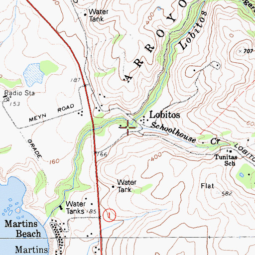 Topographic Map of Lobitos, CA