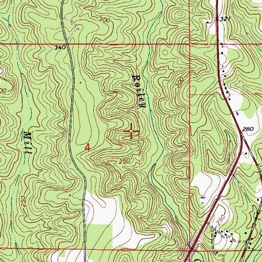 Topographic Map of Peterman Division, AL