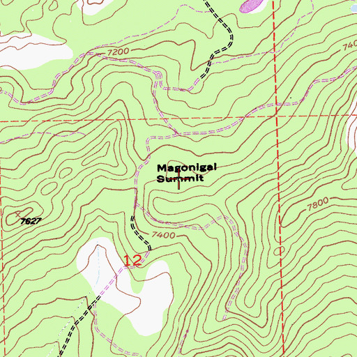 Topographic Map of Magonigal Summit, CA