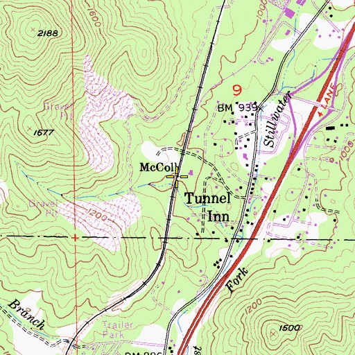 Topographic Map of McColl, CA