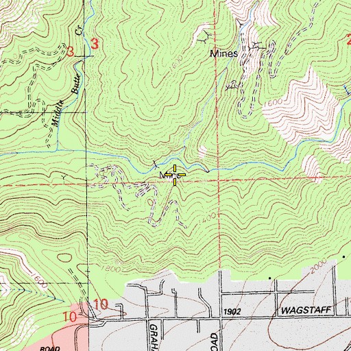 Topographic Map of Mineral Slide, CA