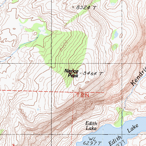 Topographic Map of Nance Peak, CA