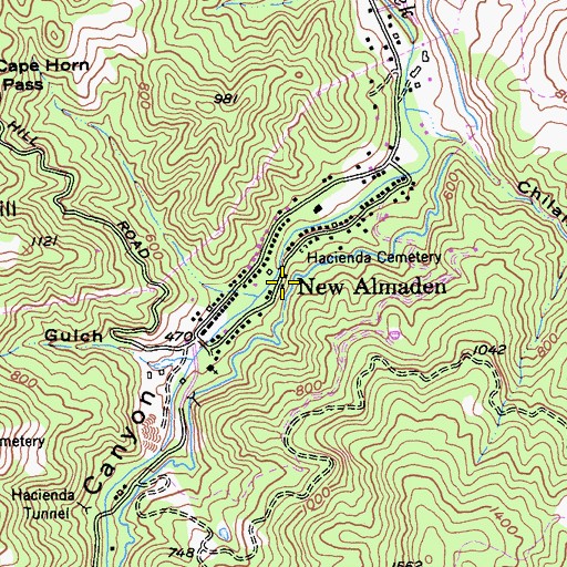Topographic Map of New Almaden, CA