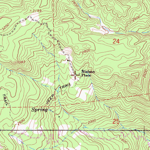 Topographic Map of Nielson Place, CA