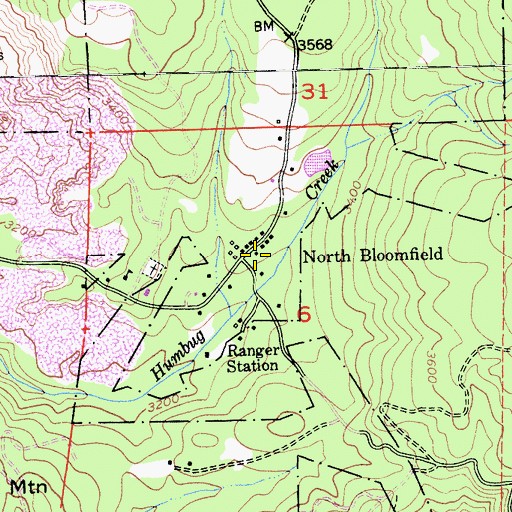 Topographic Map of North Bloomfield, CA