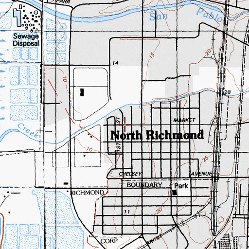Topographic Map of North Richmond, CA