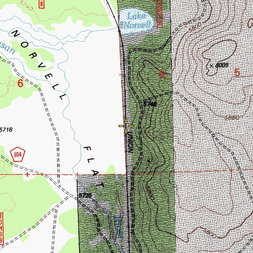 Topographic Map of Norvell, CA