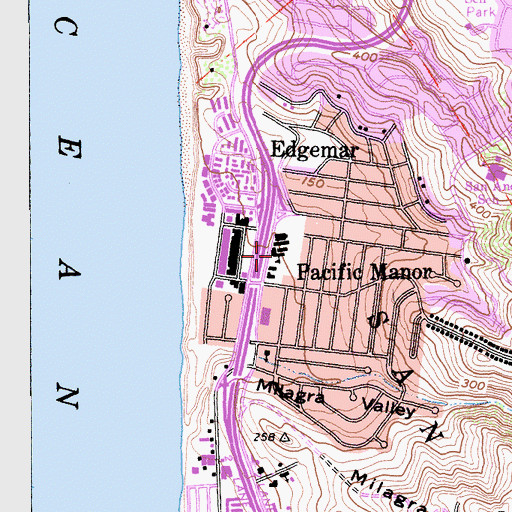 Topographic Map of Pacific Manor, CA