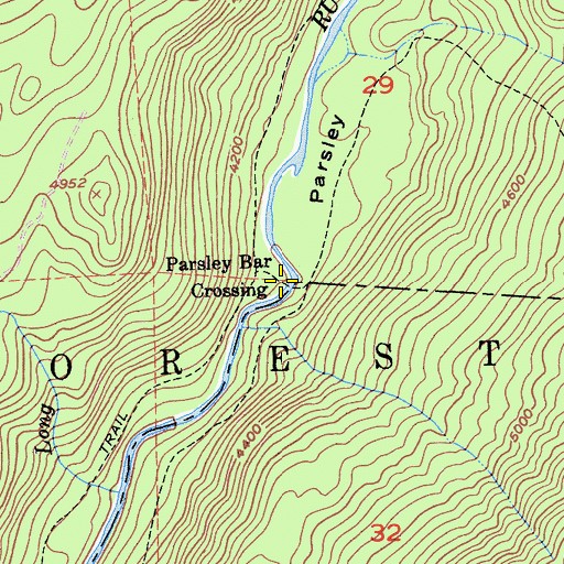 Topographic Map of Parsley Bar Crossing, CA