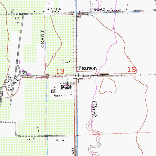 Topographic Map of Pearson, CA