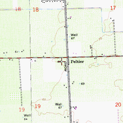 Topographic Map of Peltier, CA