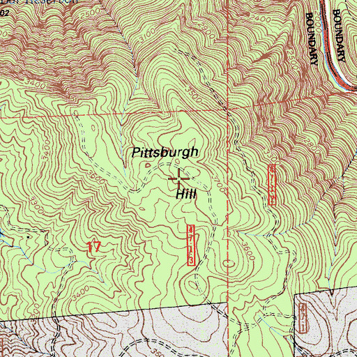Topographic Map of Pittsburgh Hill, CA