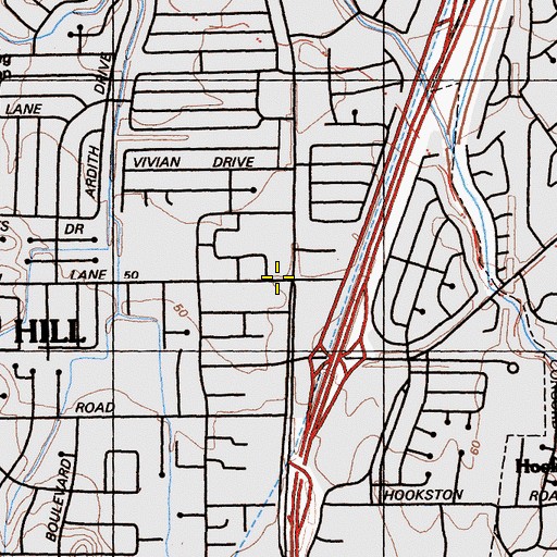 Topographic Map of Pleasant Hill, CA