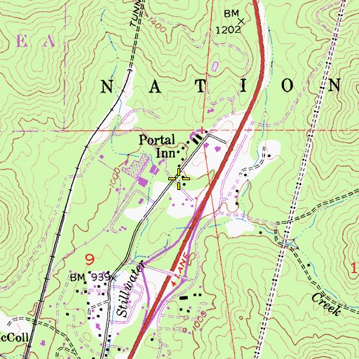 Topographic Map of Portal Inn, CA