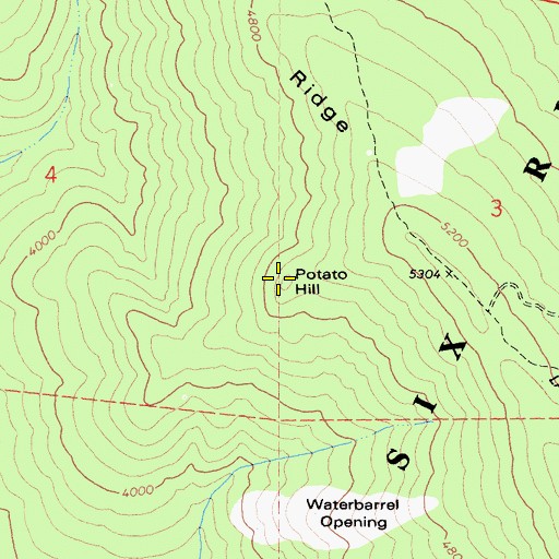 Topographic Map of Potato Hill, CA