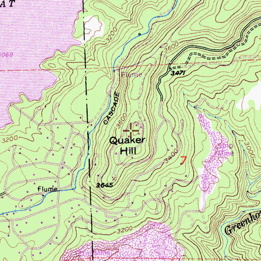 Topographic Map of Quaker Hill, CA